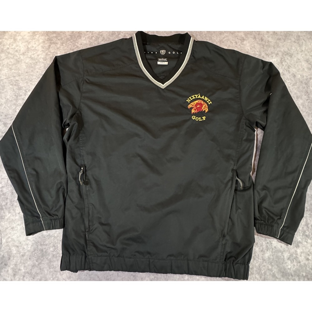 Nike Golf Clima-FIT Pullover Windbreaker Mens M Nixyaawii Golf Black V-Neck Zip - Picture 2 of 12